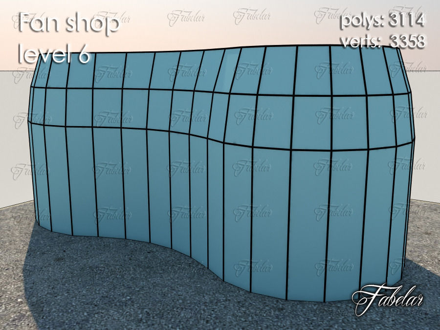 Fan Shop all 10 Levels Low-poly 3D model_41