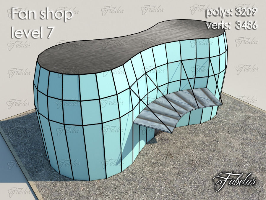 Fan Shop all 10 Levels Low-poly 3D model_45