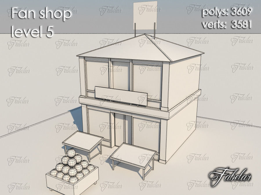 Fan Shop all 10 Levels Low-poly 3D model_37