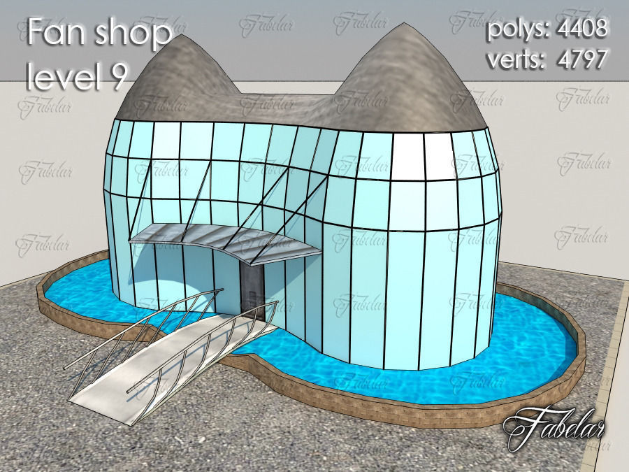 Fan Shop all 10 Levels Low-poly 3D model_63