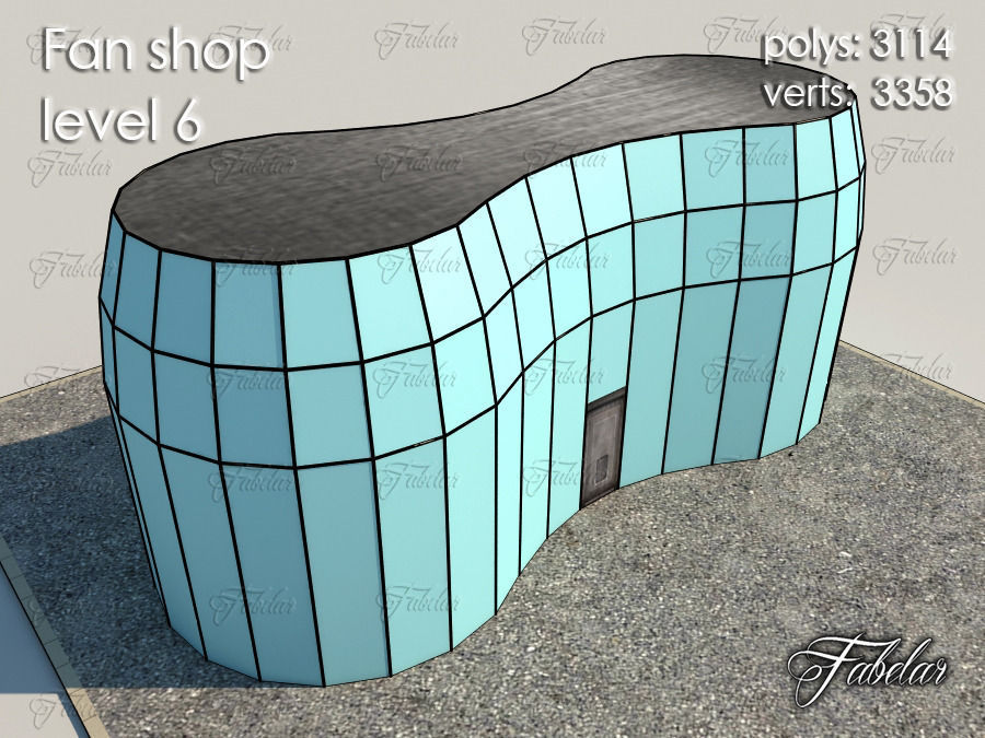 Fan Shop all 10 Levels Low-poly 3D model_38