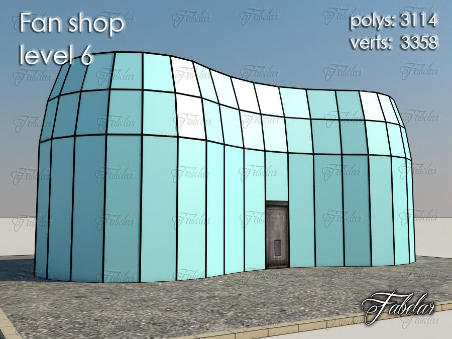 Fan Shop all 10 Levels Low-poly 3D model_36