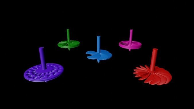 Spinning Tops 3D print model