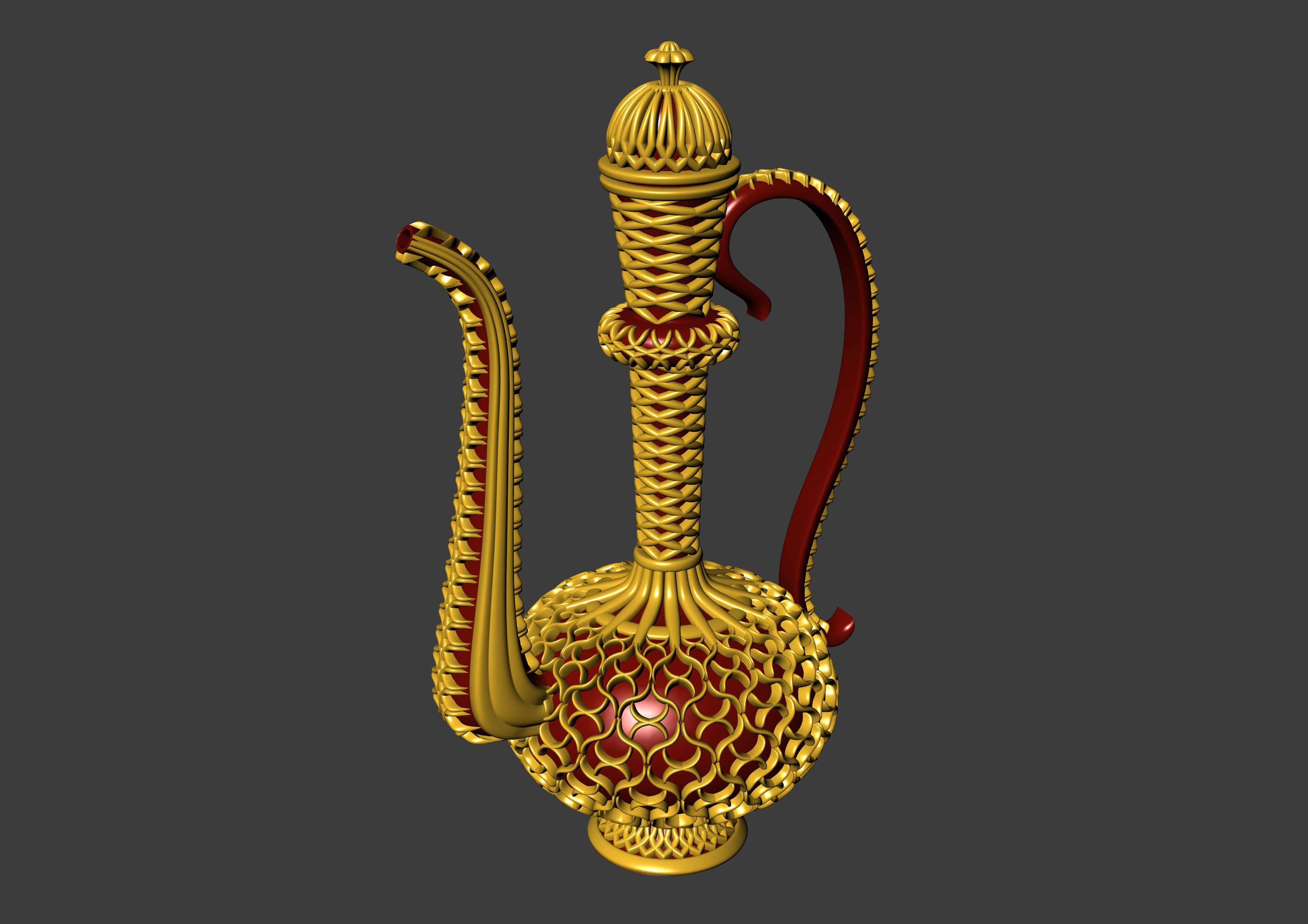 Antique Mughal Surahi 3D print model_27