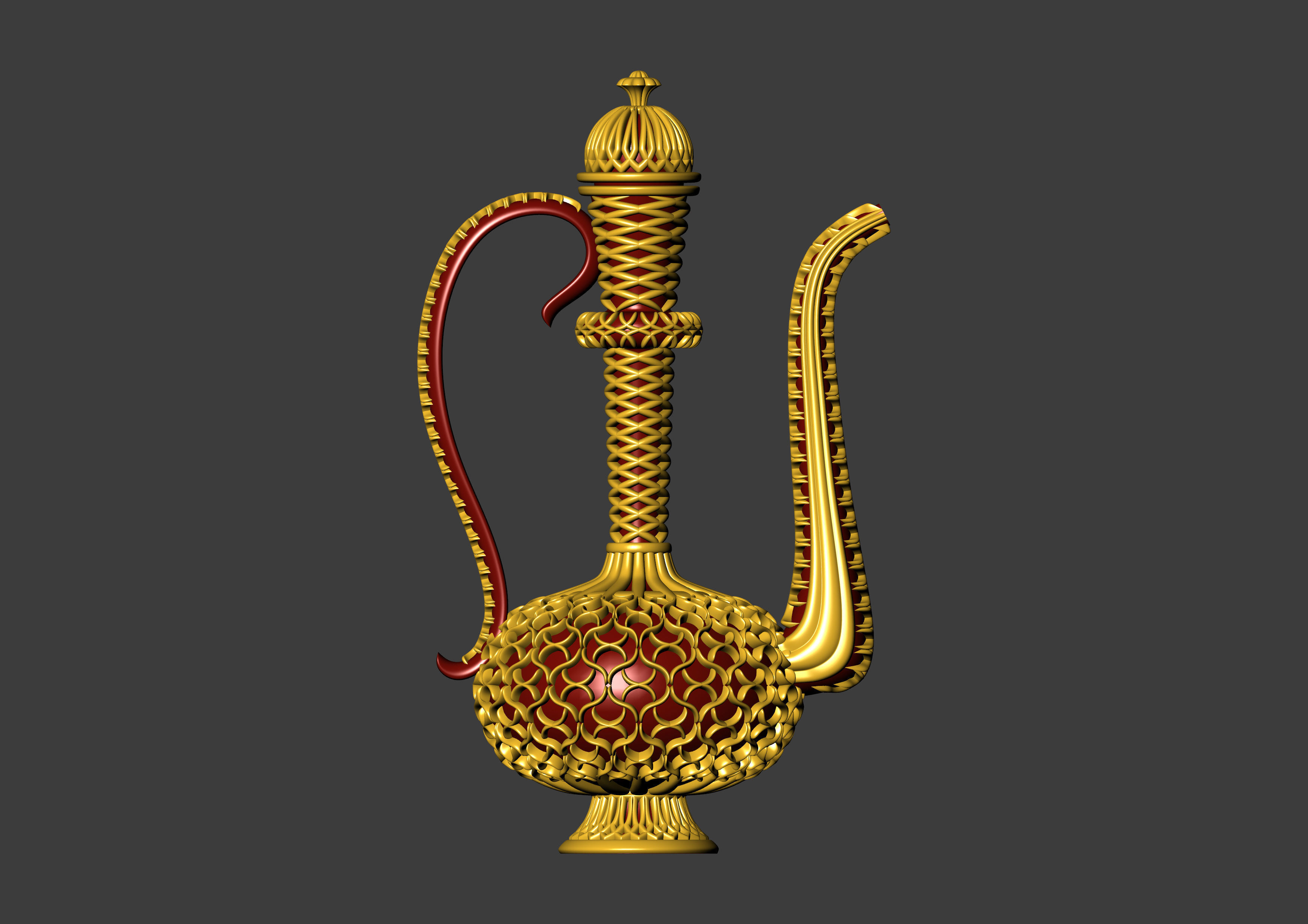 Antique Mughal Surahi 3D print model_28