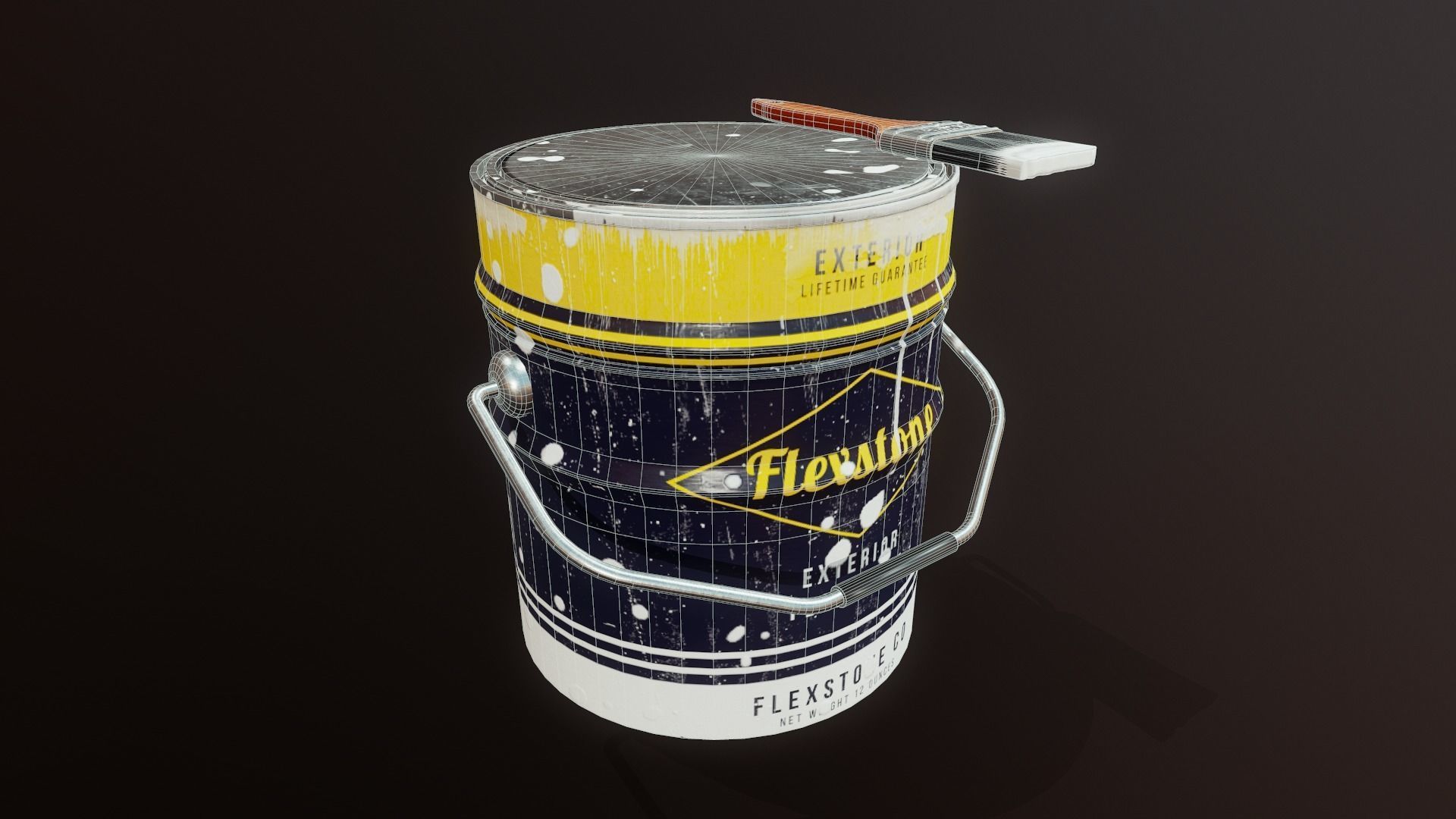 Paint Bucket - Tutorial Included Low-poly 3D model_3