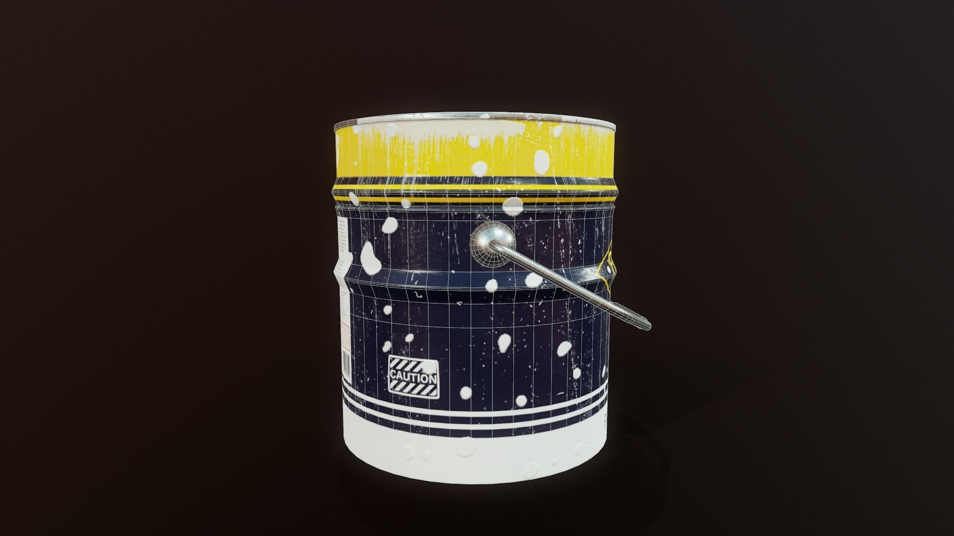 Paint Bucket - Tutorial Included Low-poly 3D model_7