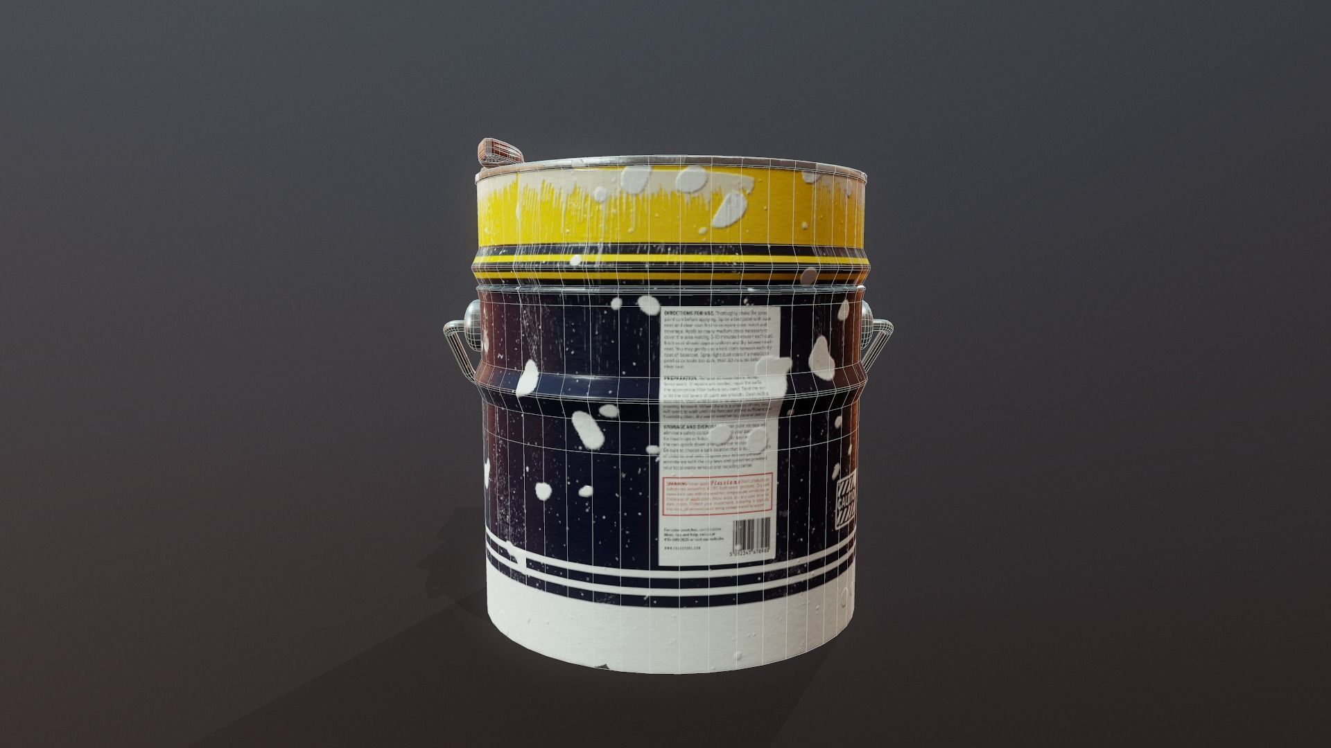 Paint Bucket - Tutorial Included Low-poly 3D model_9