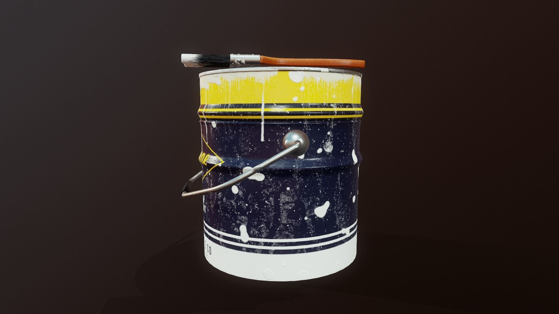 Paint Bucket - Tutorial Included Low-poly 3D model_10