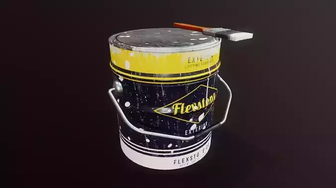 Paint Bucket - Tutorial Included Low-poly 3D model Paint Bucket - Tutorial Included Low-poly 3D model