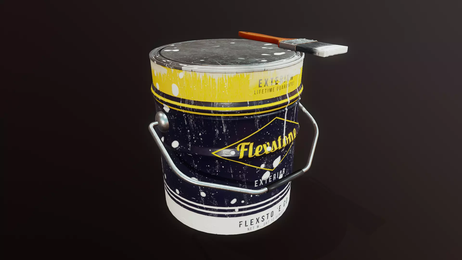 Paint Bucket - Tutorial Included Low-poly 3D model_0