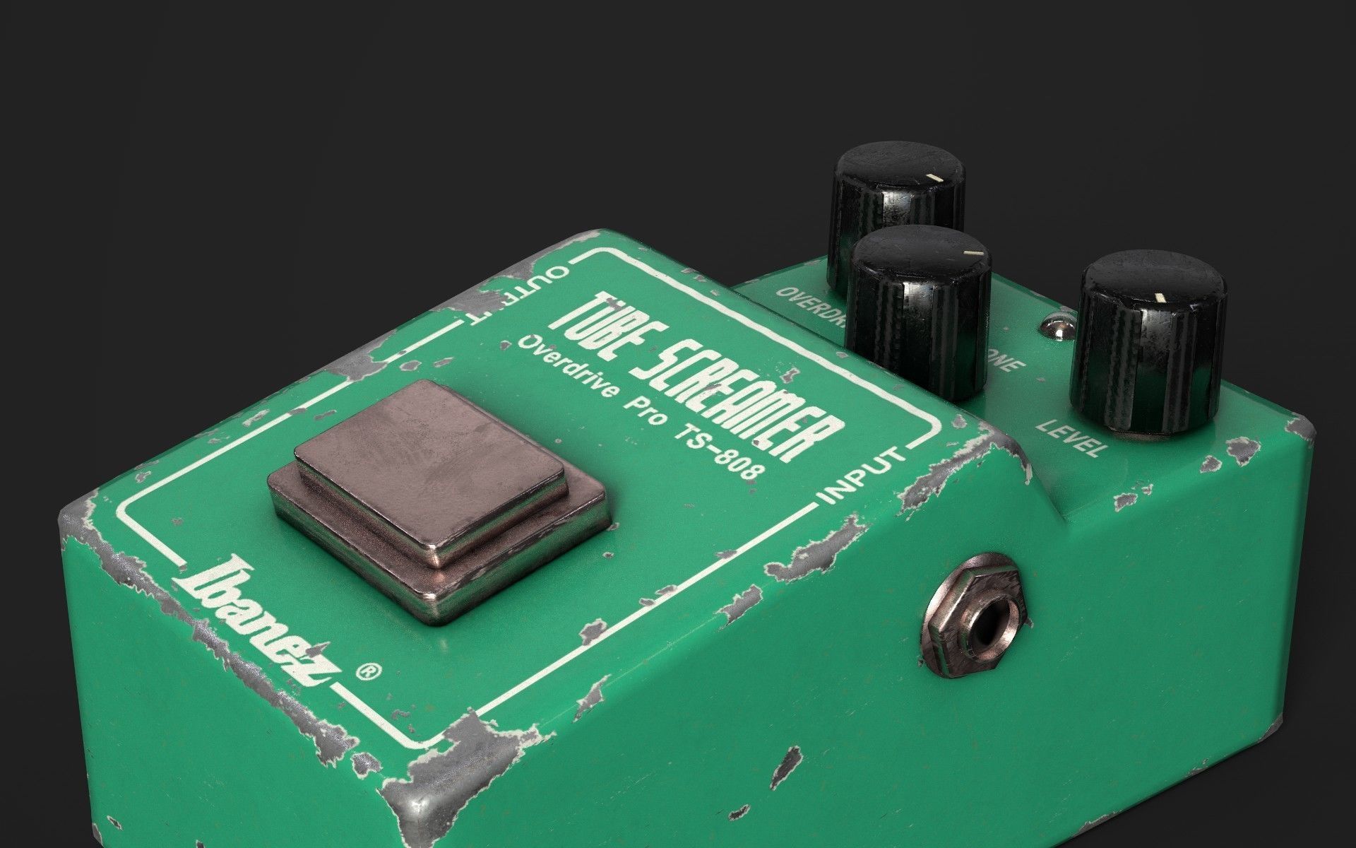 Vintage Ibanez Tube Screamer TS-808 Guitar Pedal  3D model_2
