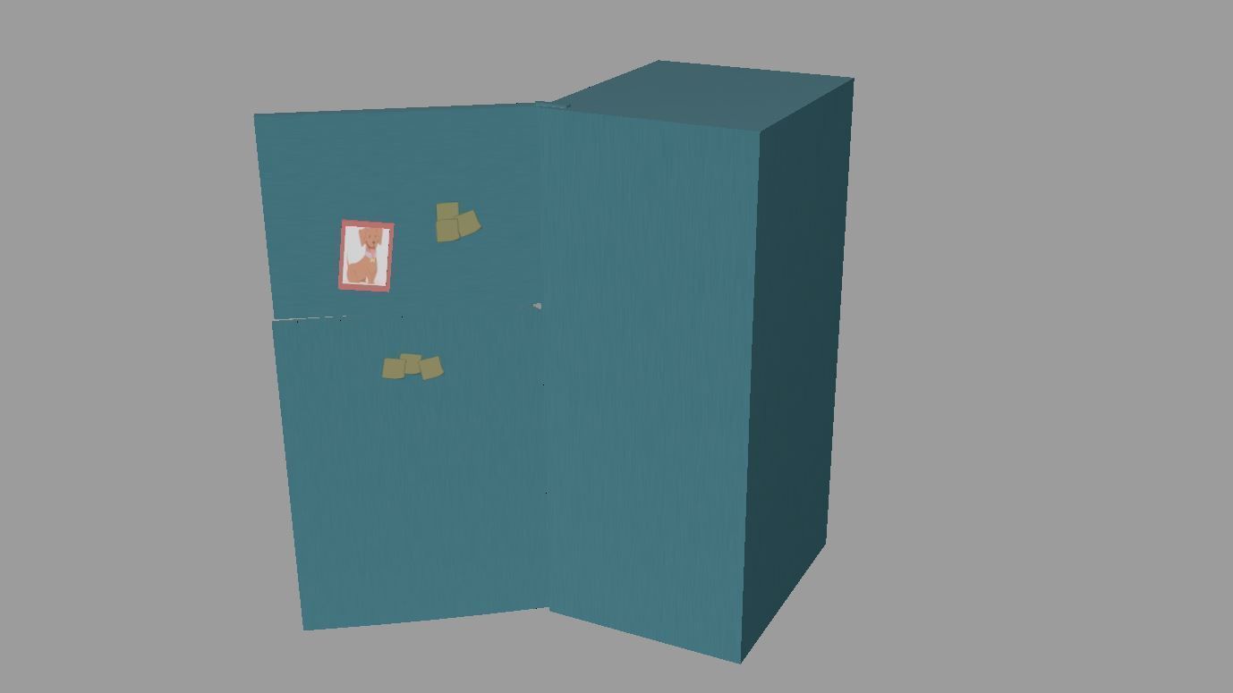 Cartoon Fridge Low-poly 3D model_17