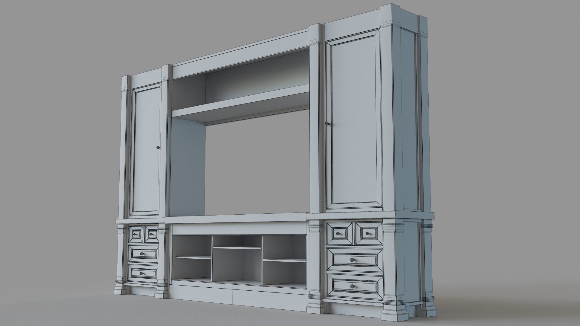 Entertainment Media Console 3D model_5