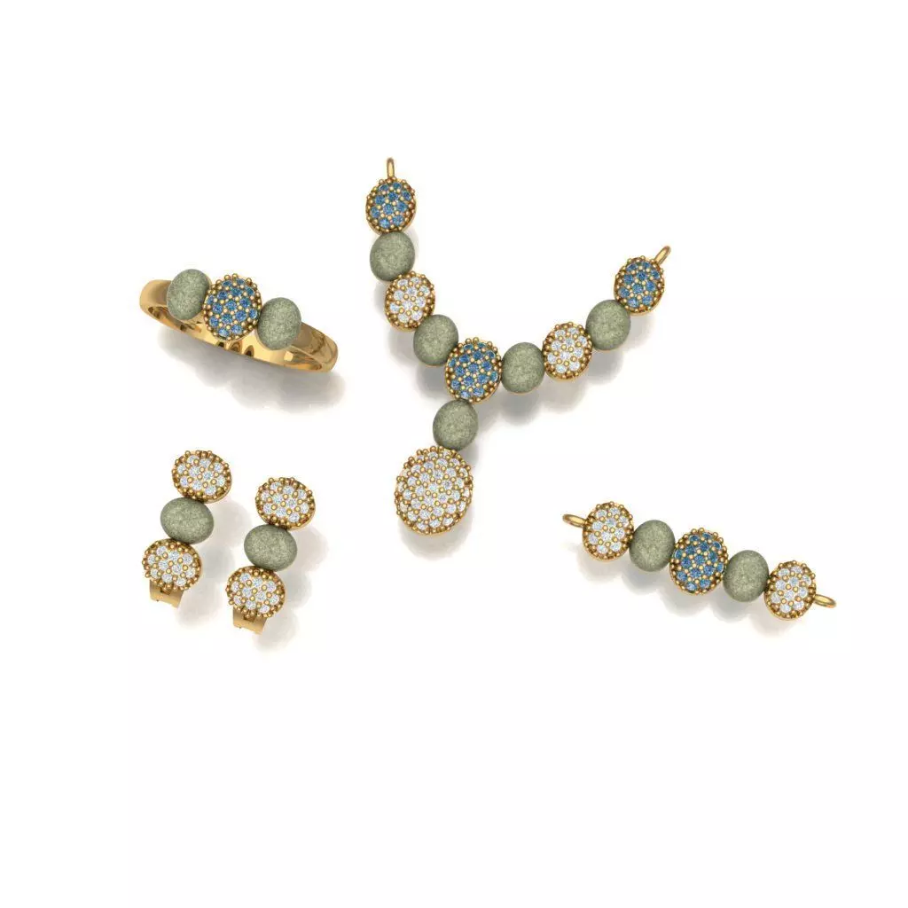 Complete jewelry set 3D print model_0