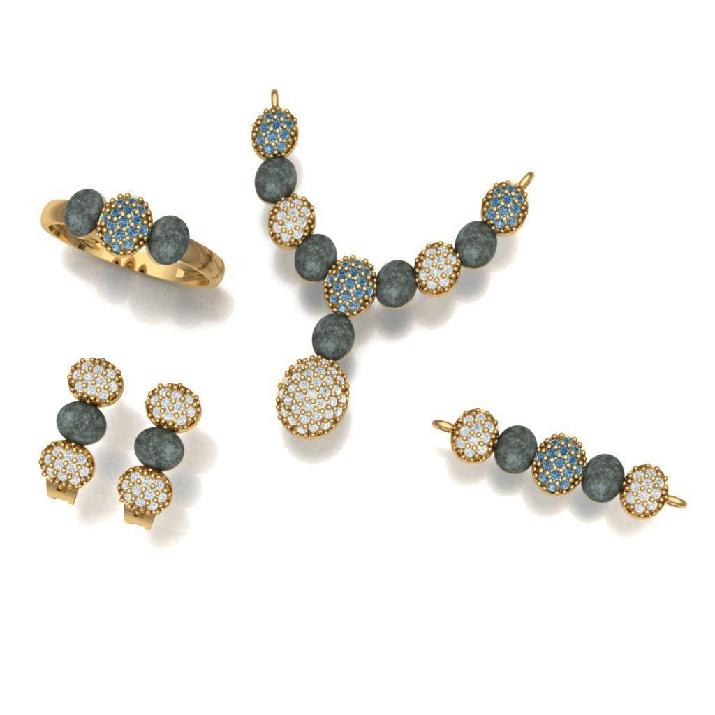 Complete jewelry set 3D print model_1