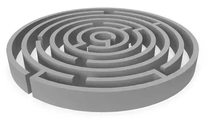 circle shaped maze 3D print model