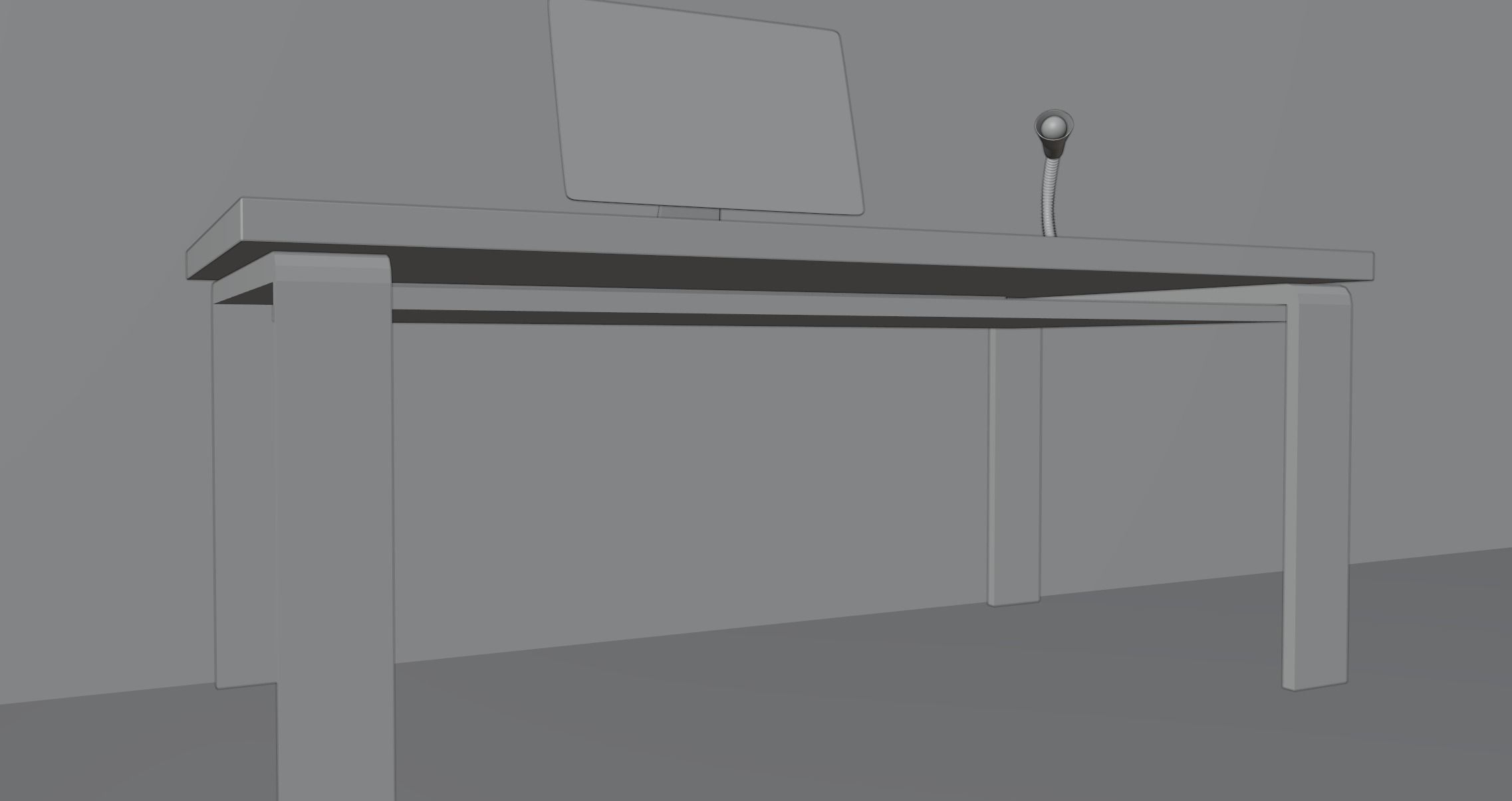 Modern Desk Low-poly 3D model_9