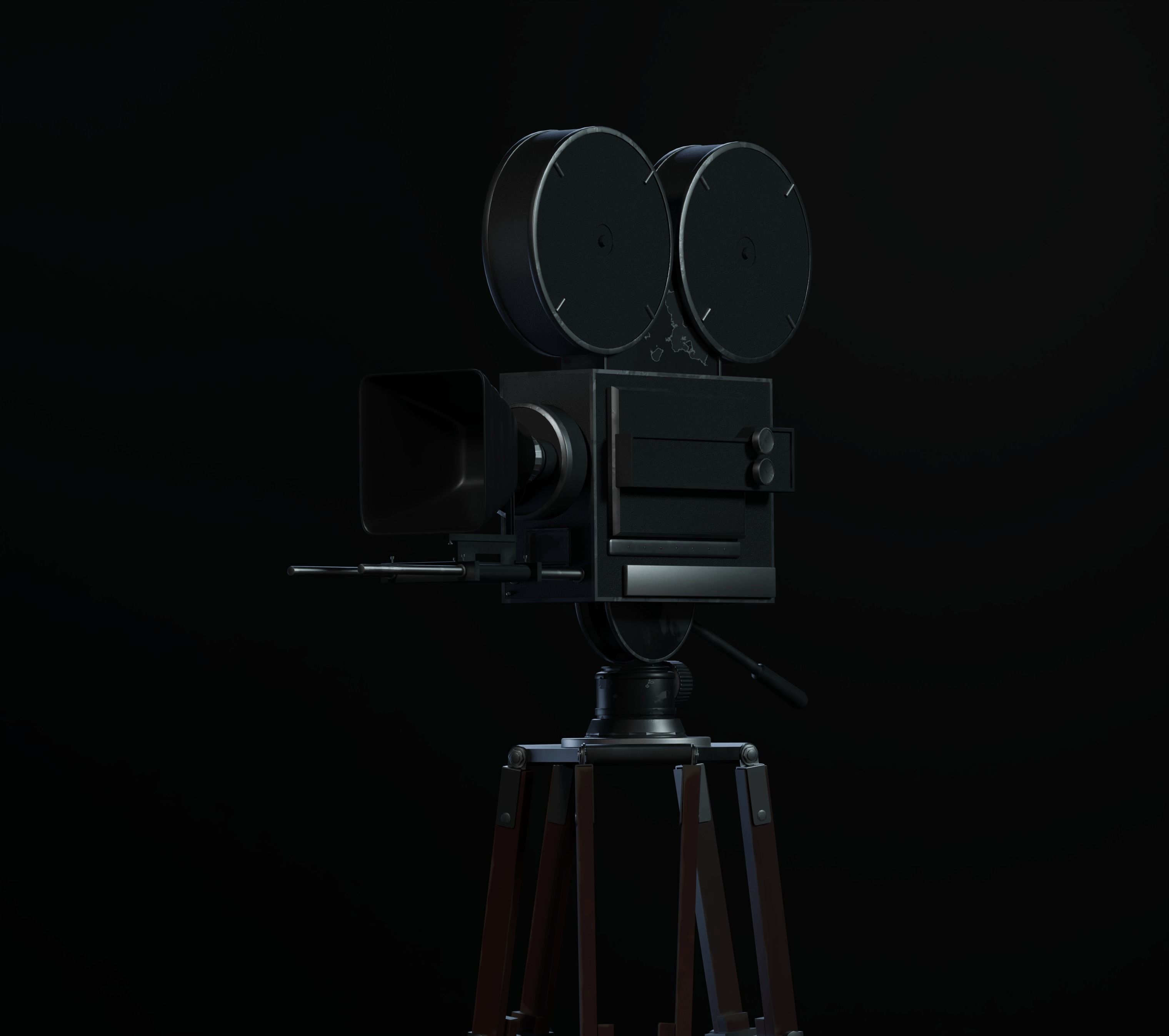 Old vintage movie camera 3D model_2