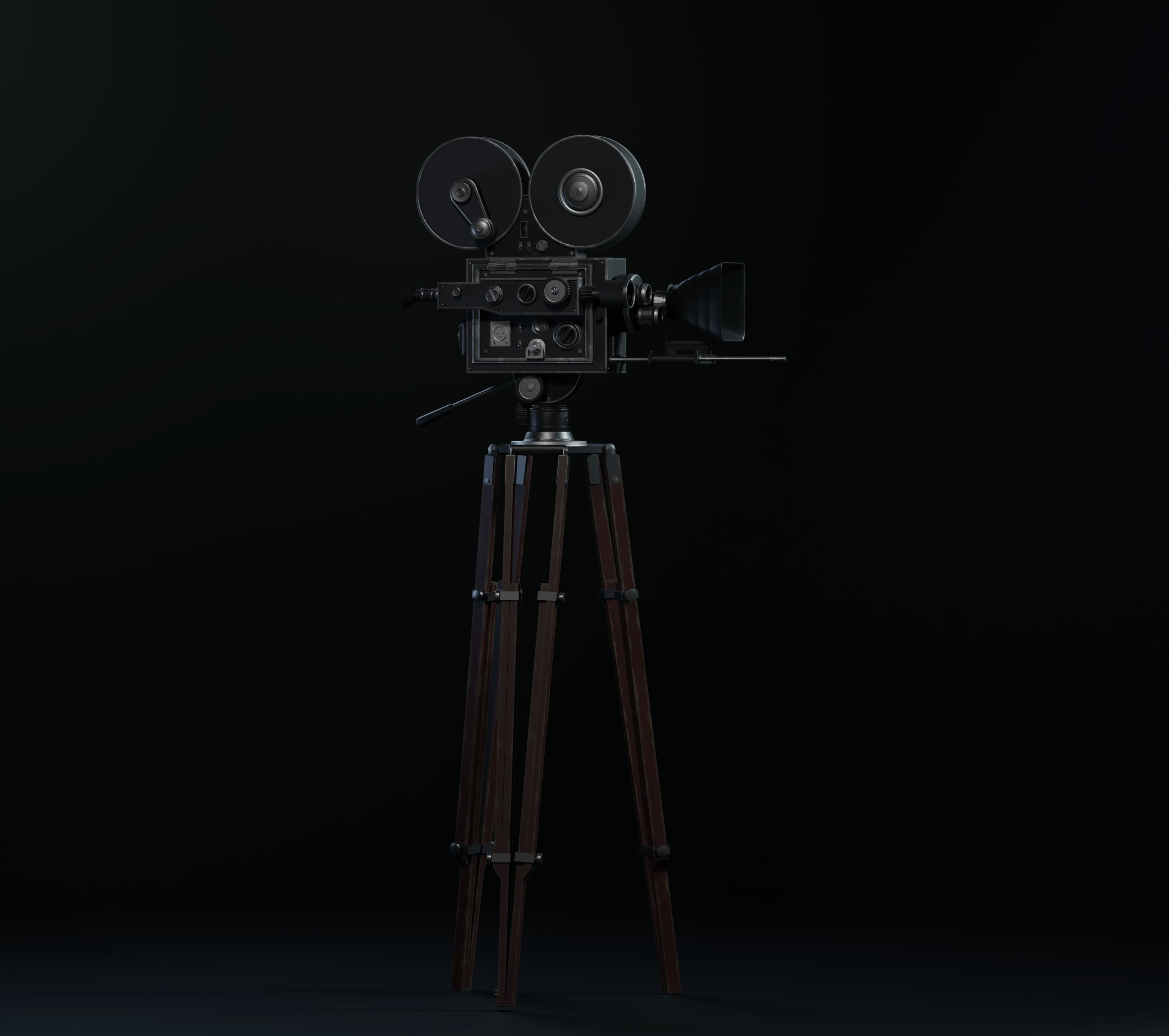 Old vintage movie camera 3D model_1