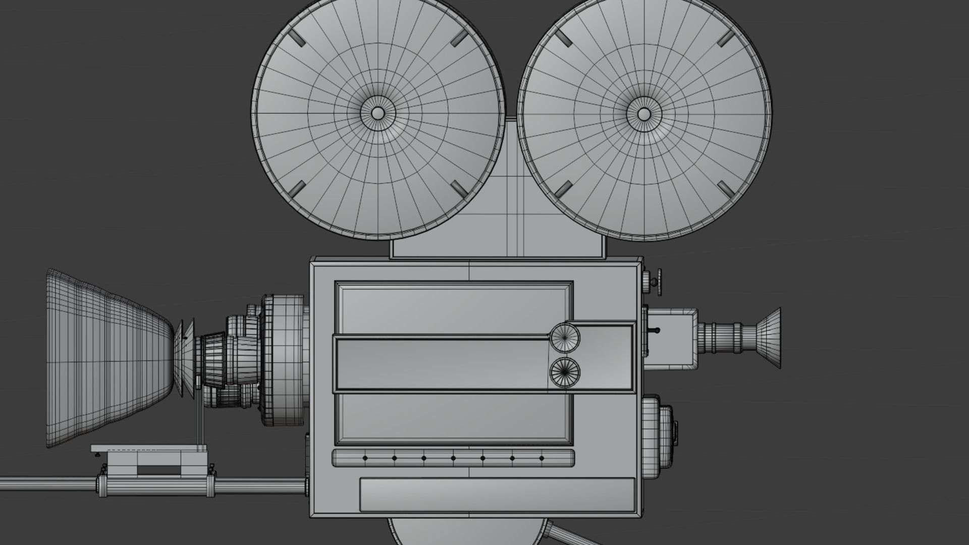 Old vintage movie camera 3D model_7