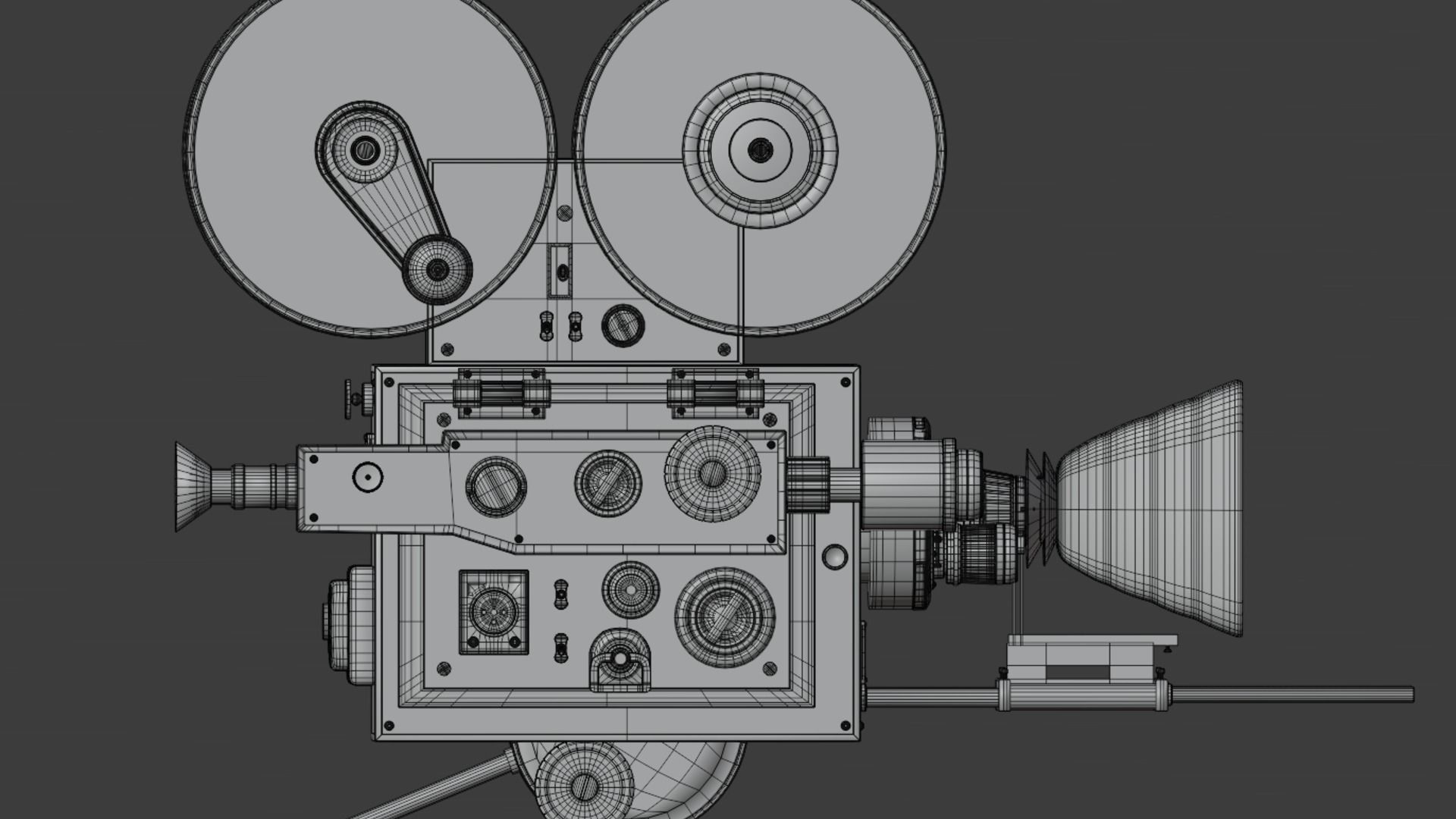 Old vintage movie camera 3D model_6