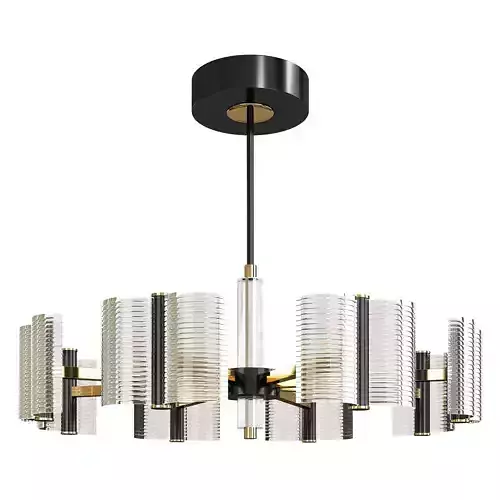 SENSE C modern chandelier with gold accents Low-poly 3D model