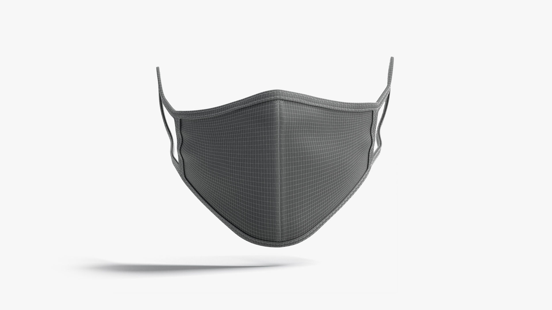 Fabric Face Mask Low-poly 3D model_7