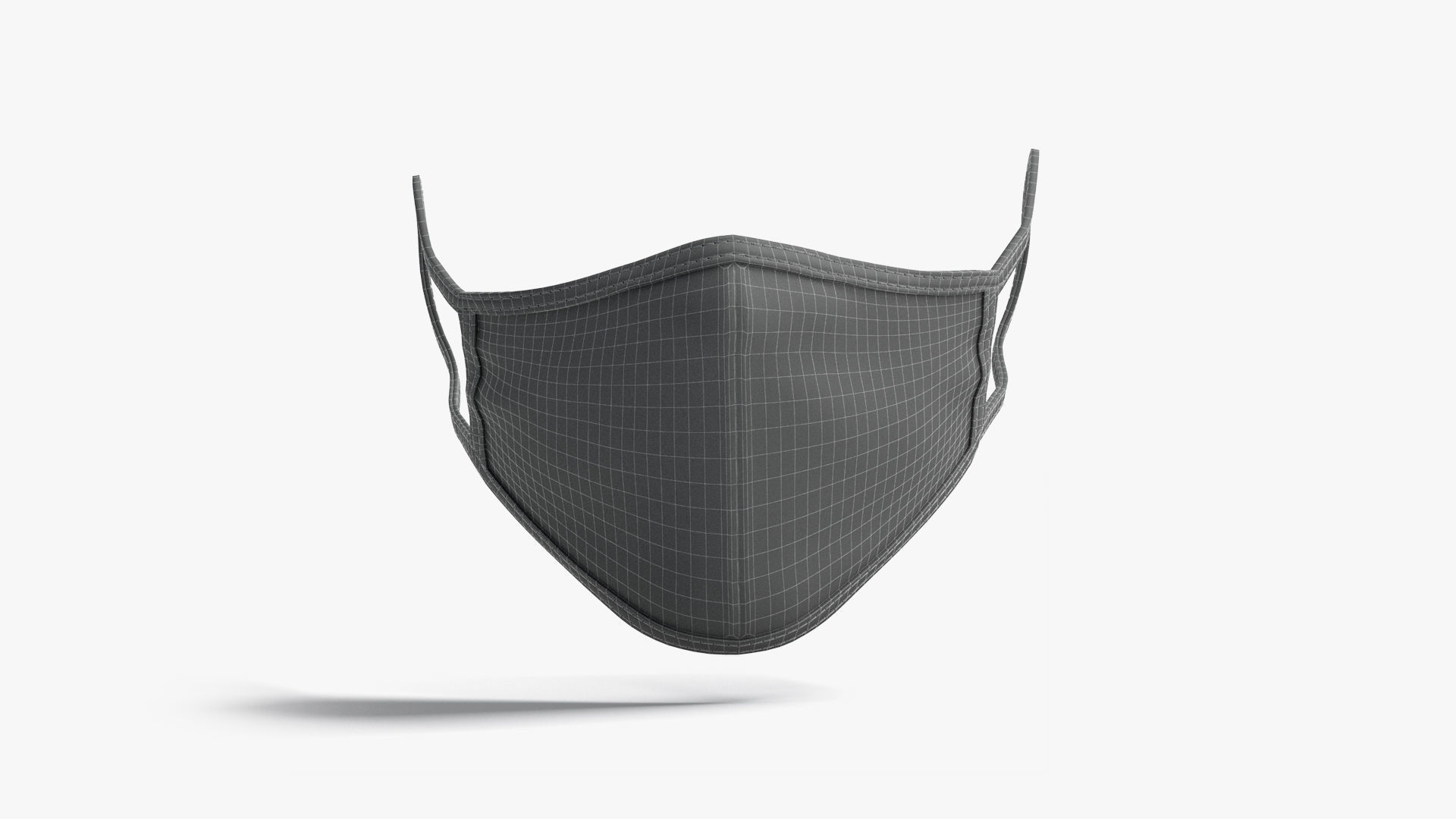 Fabric Face Mask Low-poly 3D model_6