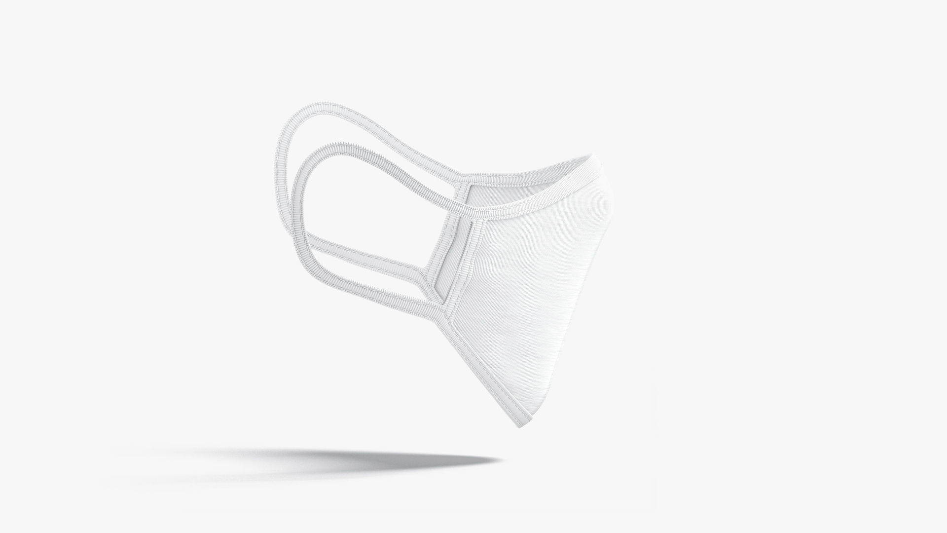 Fabric Face Mask Low-poly 3D model_1