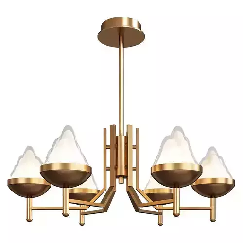 AMINA brass chandelier with four glass shades