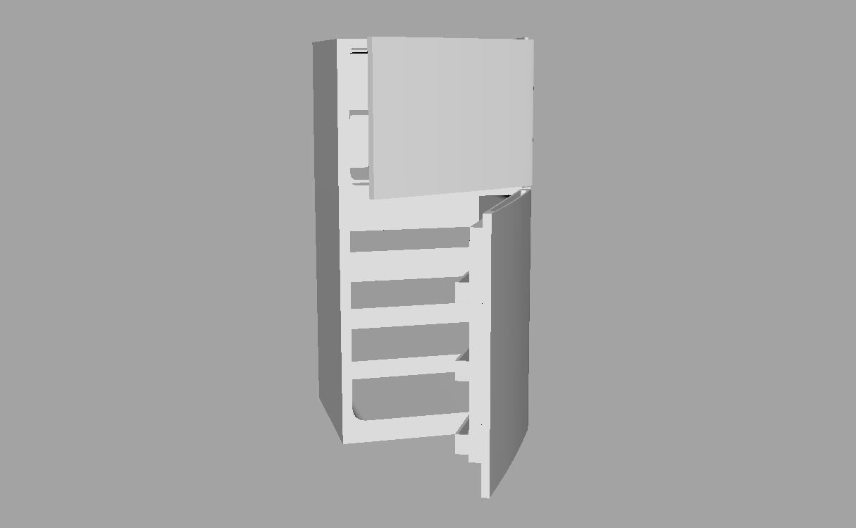 Modern Fridge Low-poly 3D model_5