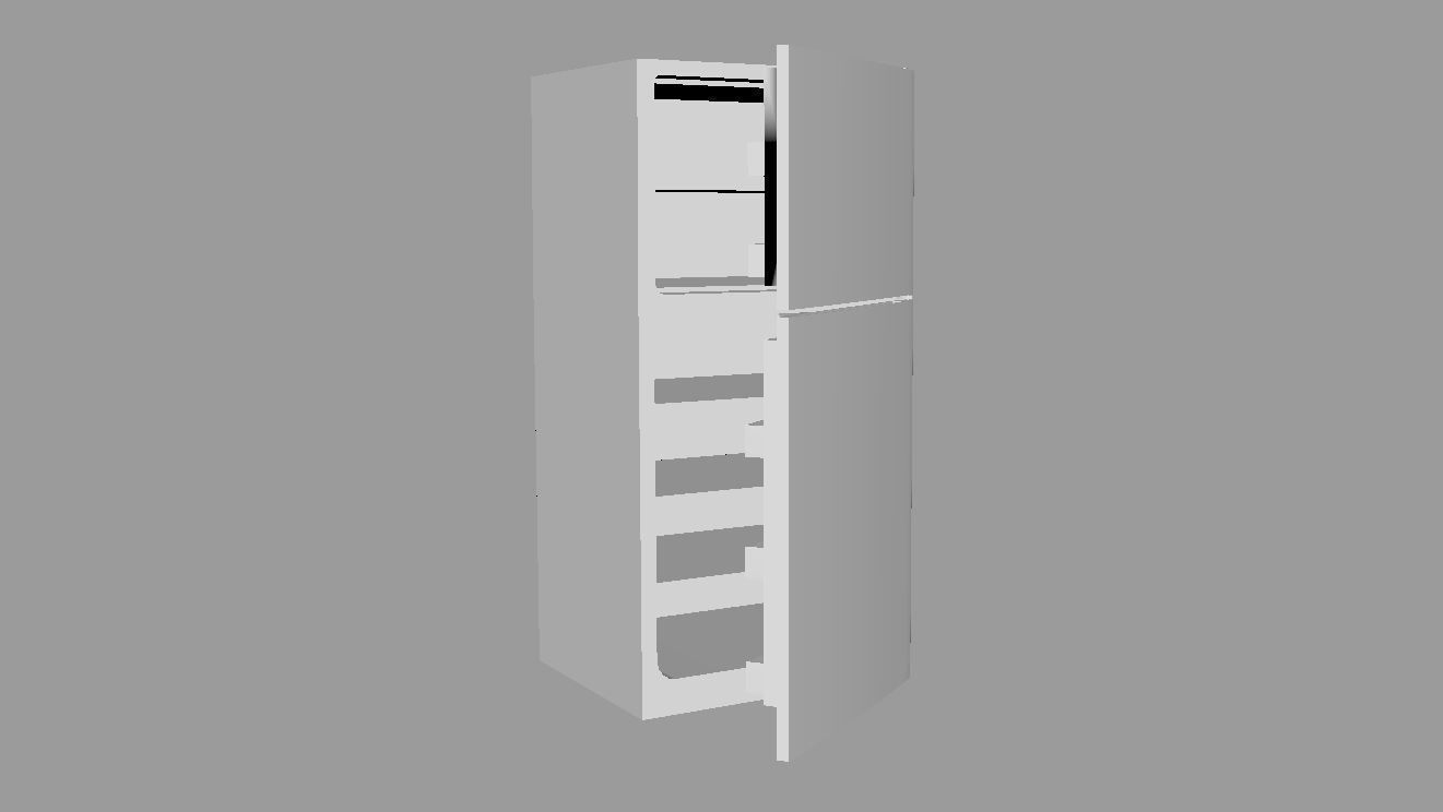 Modern Fridge Low-poly 3D model_12