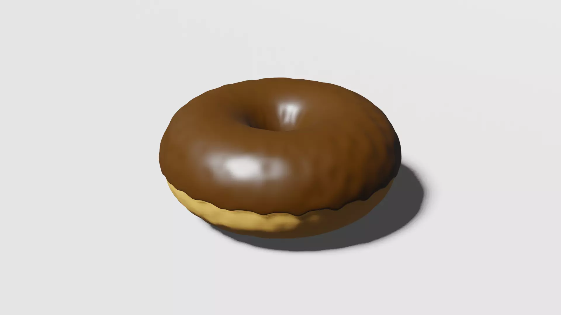  Simple Chocolate Donut 3D model_0