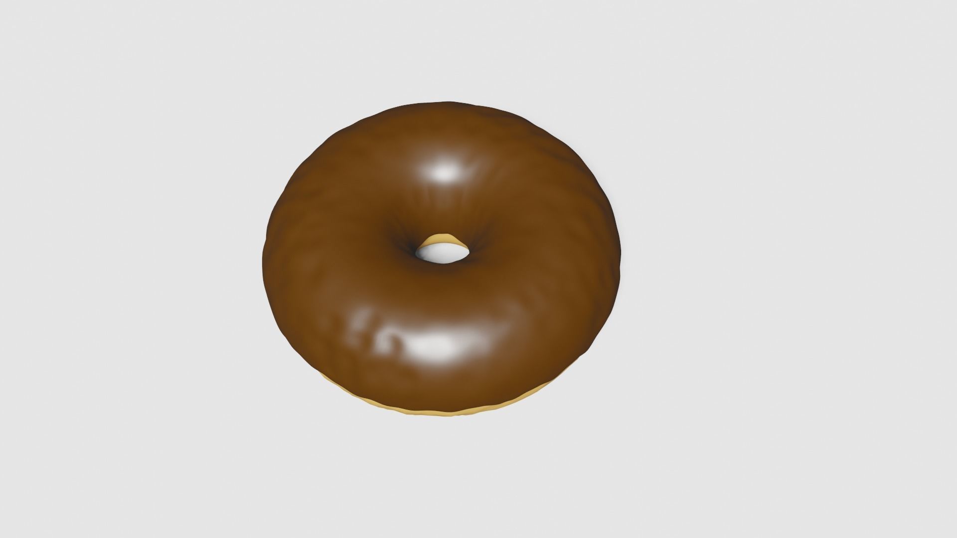  Simple Chocolate Donut 3D model_1