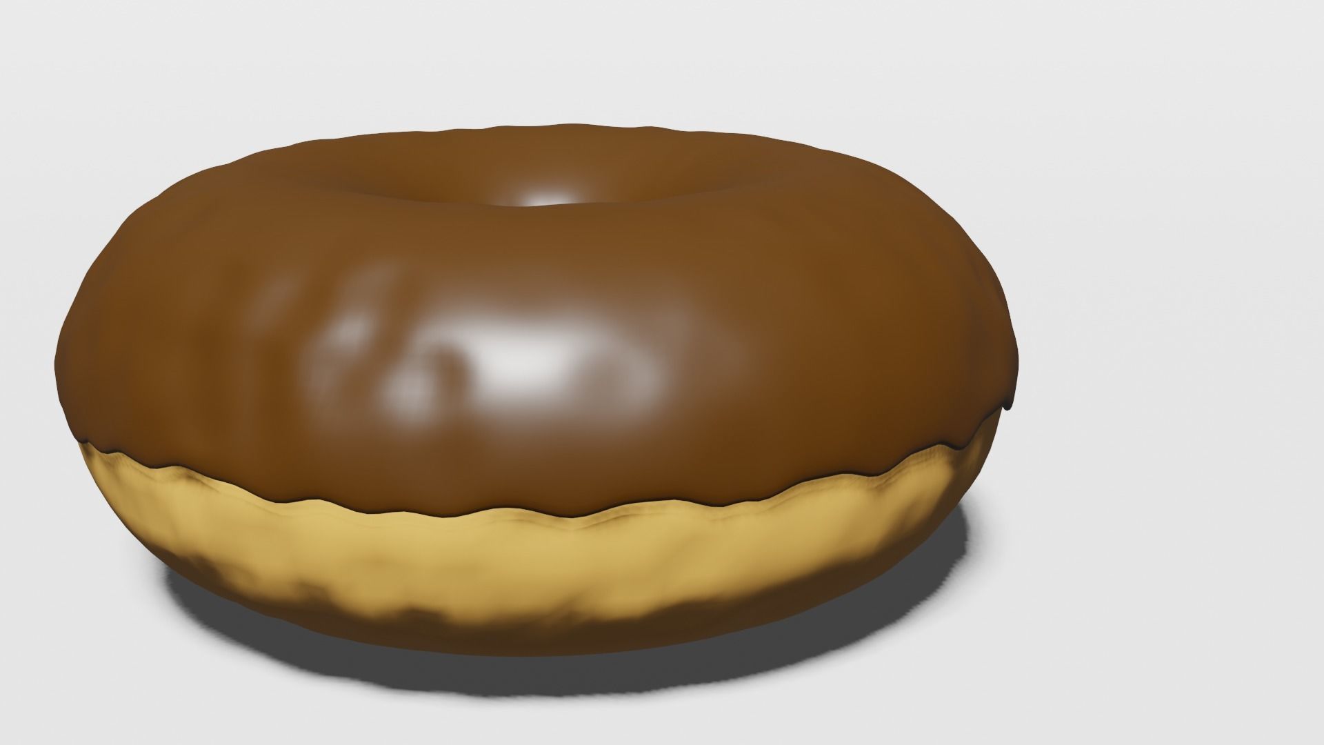  Simple Chocolate Donut 3D model_2