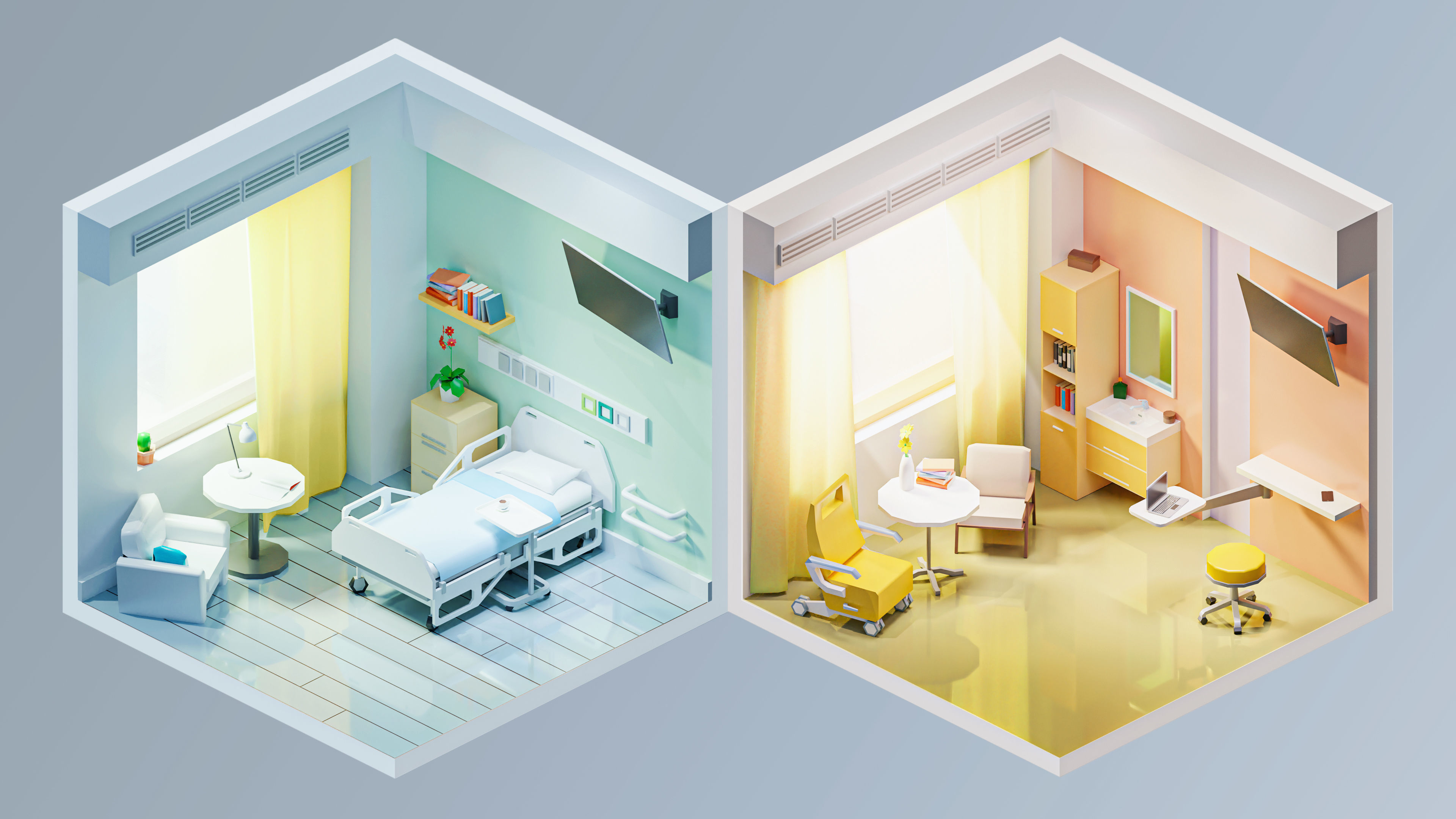 Hospital Low-poly 3D model_15