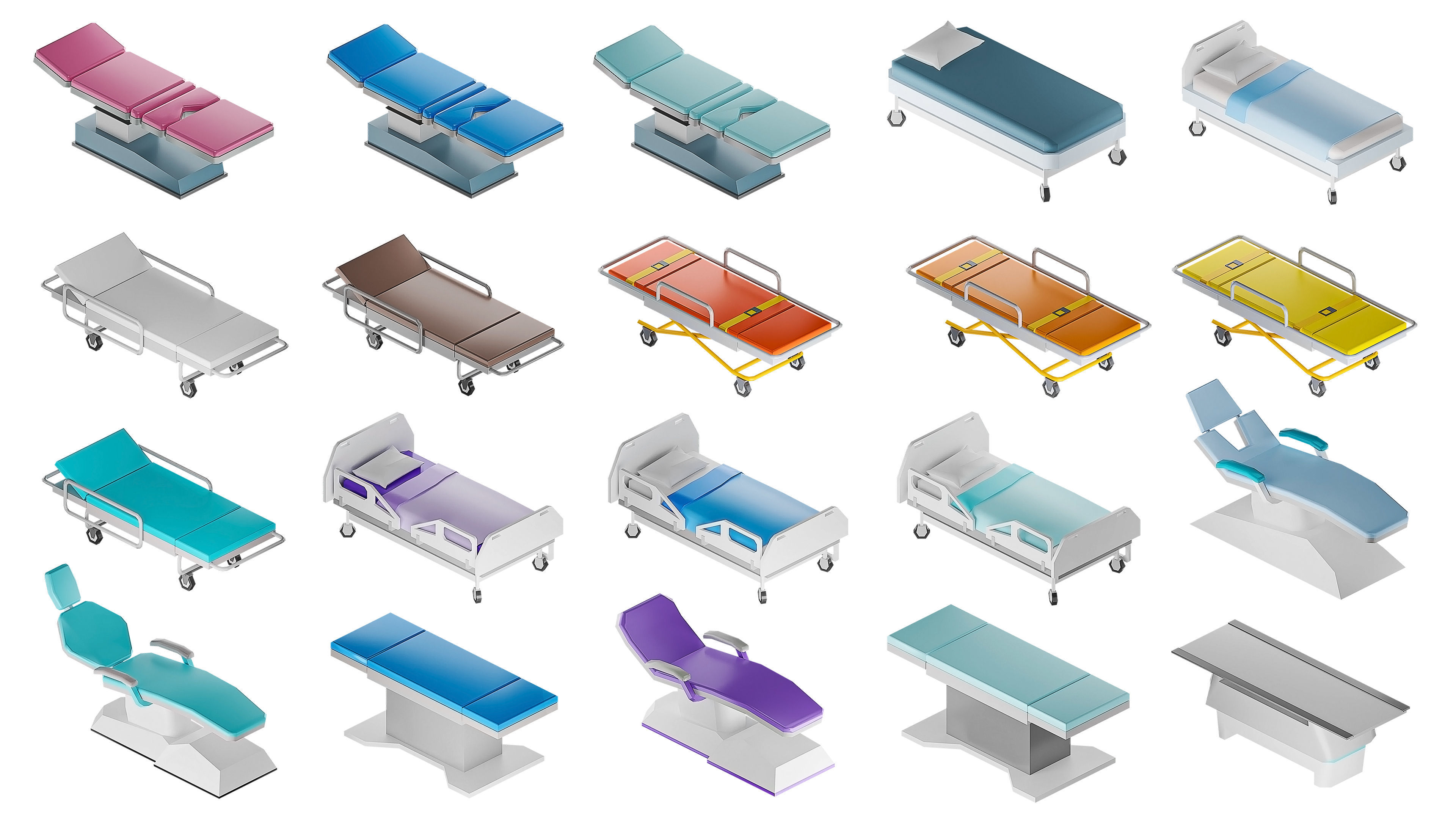 Hospital Low-poly 3D model_17