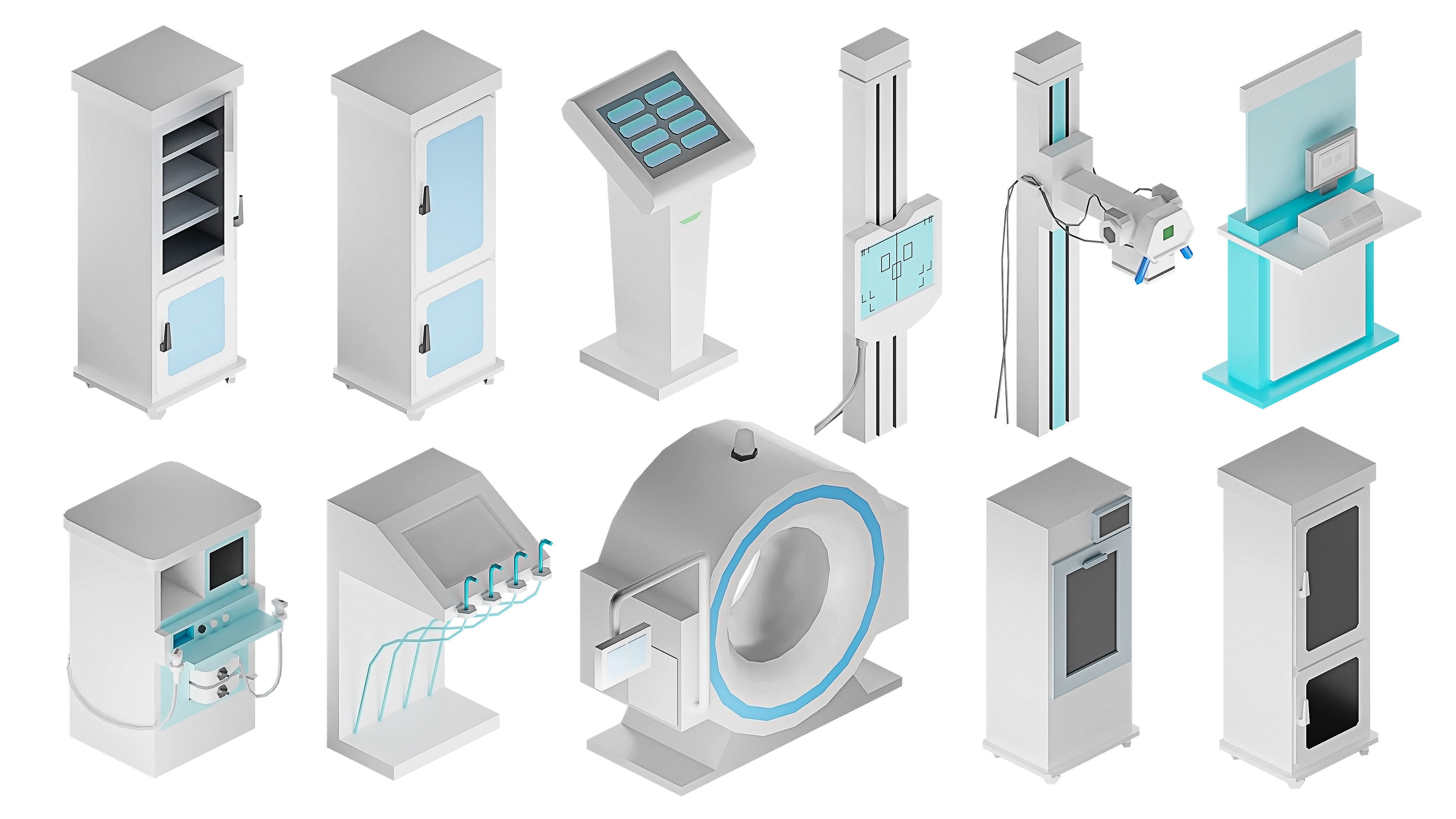 Hospital Low-poly 3D model_19