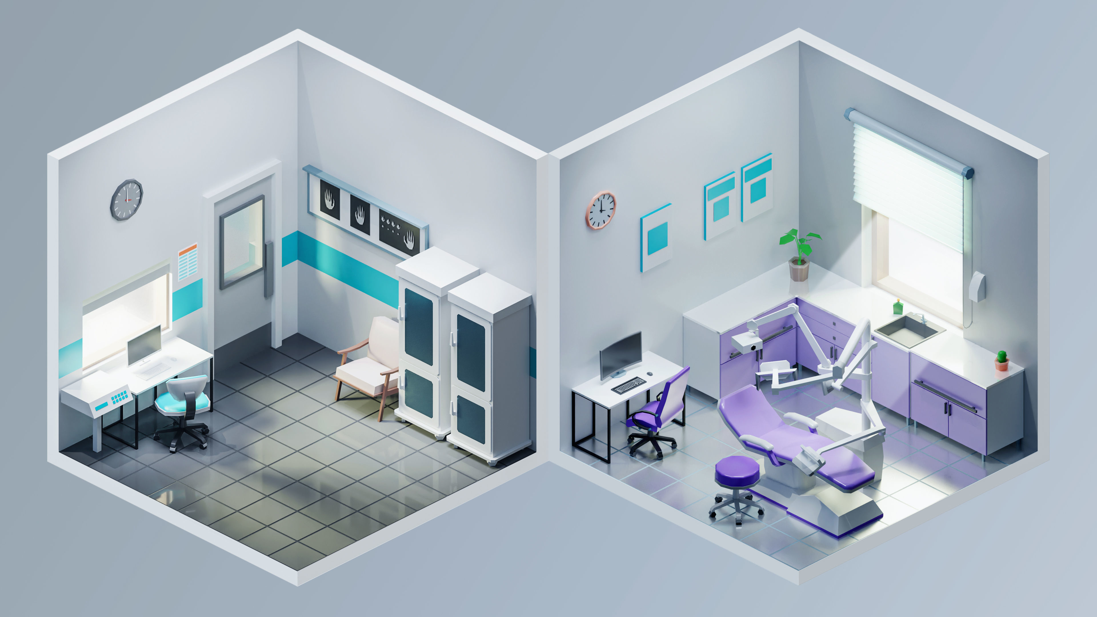 Hospital Low-poly 3D model_13