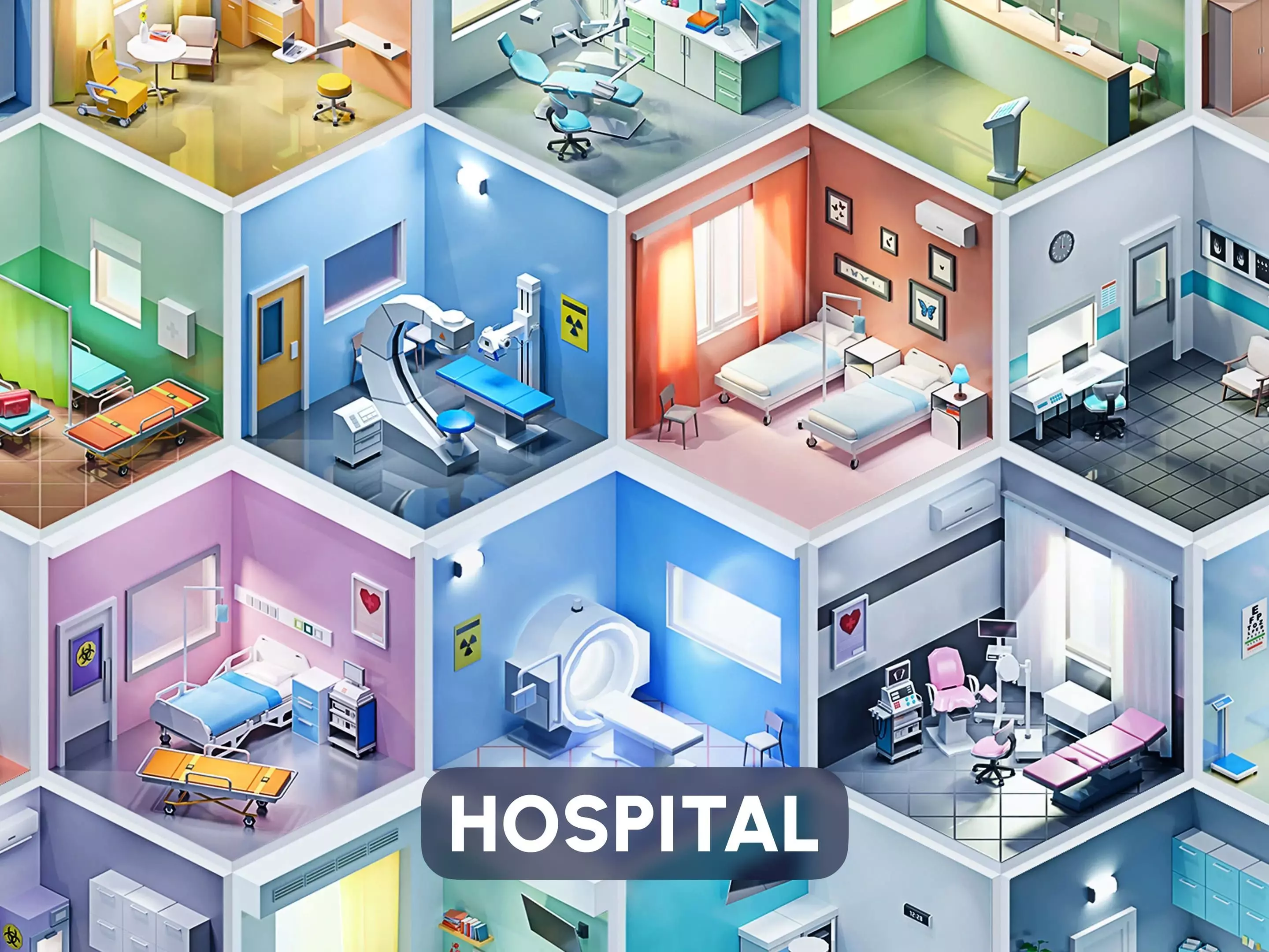 Hospital Low-poly 3D model_0
