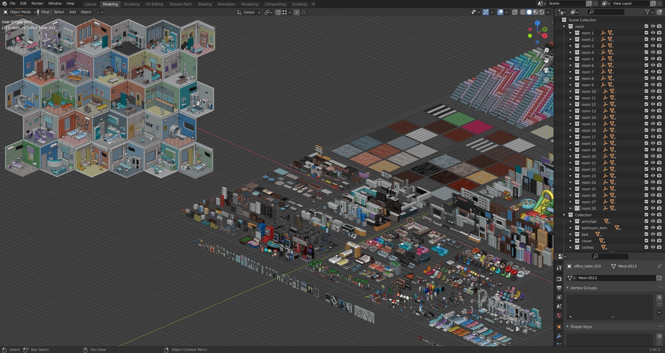 Hospital Low-poly 3D model_58
