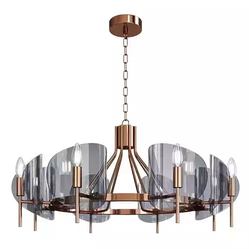 MARION modern chandelier with clear glass shades