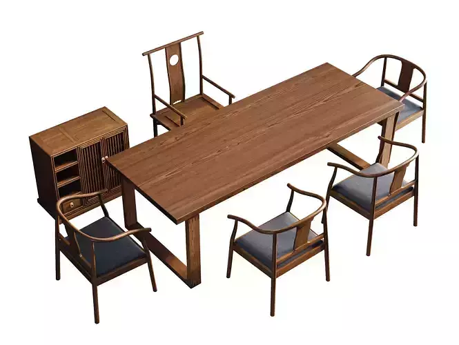 Neo Chinese Dining Set ID 366 3D model