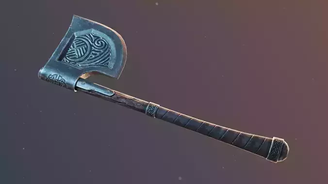 Steel Axe Low-poly 3D model