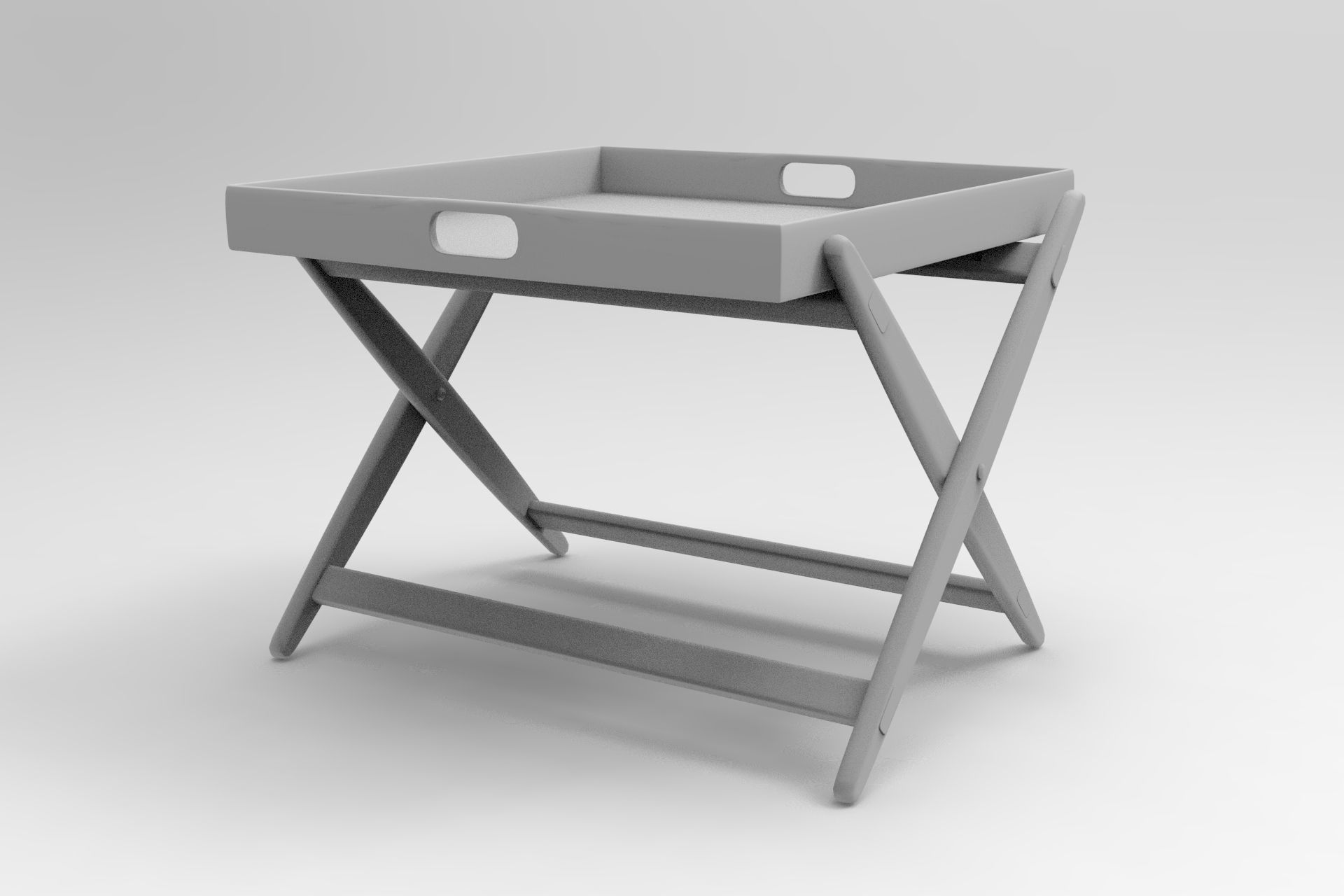 Low Coffee Table with Tray Low-poly 3D model_7