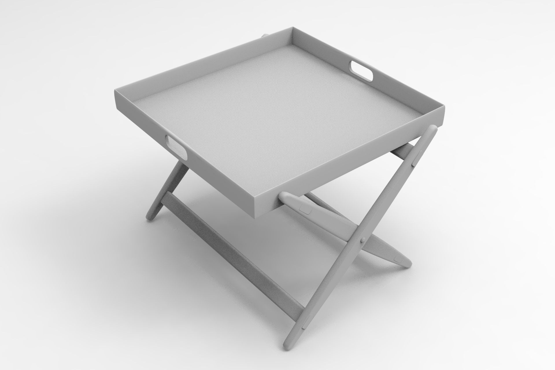 Low Coffee Table with Tray Low-poly 3D model_8