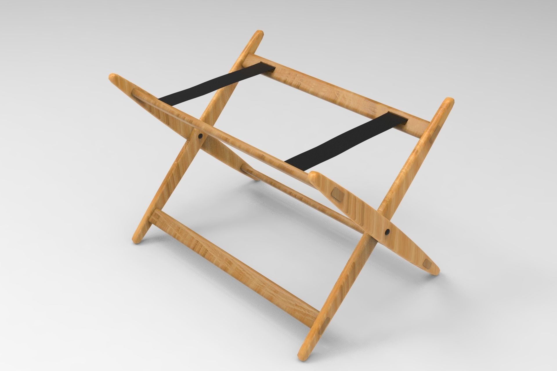Low Coffee Table with Tray Low-poly 3D model_3