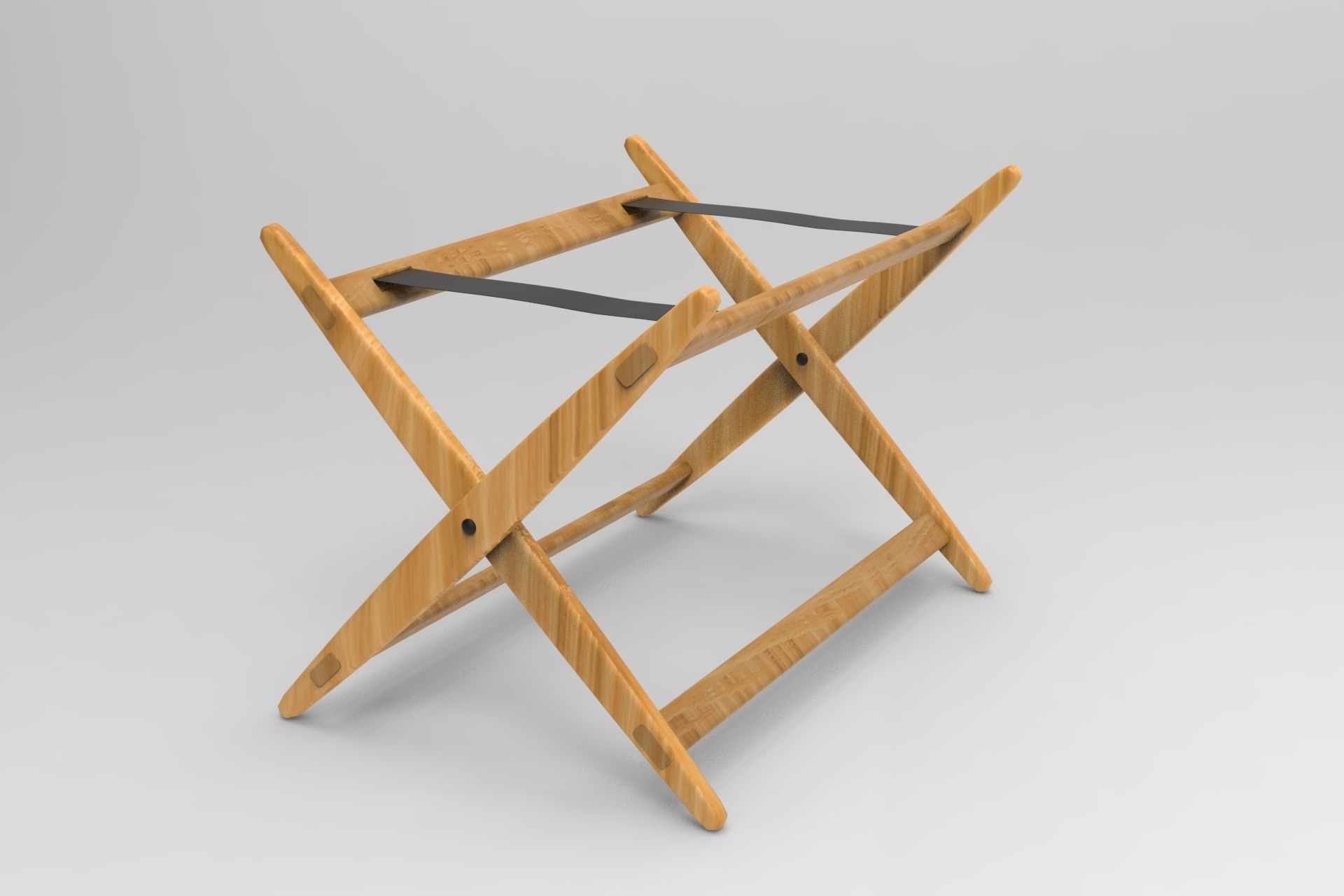 Low Coffee Table with Tray Low-poly 3D model_4