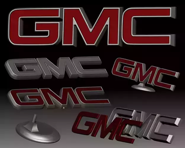 GMC logo General Motors car brand for 3D printer or CNC router 3D print model